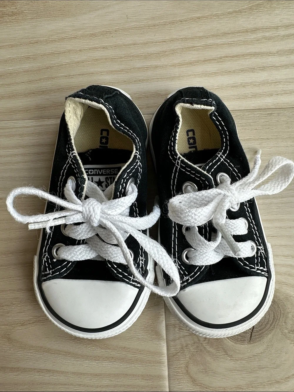 Converse Black Canvas Low-Top Sneakers with White Laces